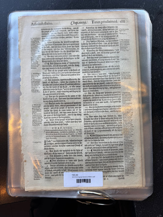 1611 Geneva Bible Leaflet
